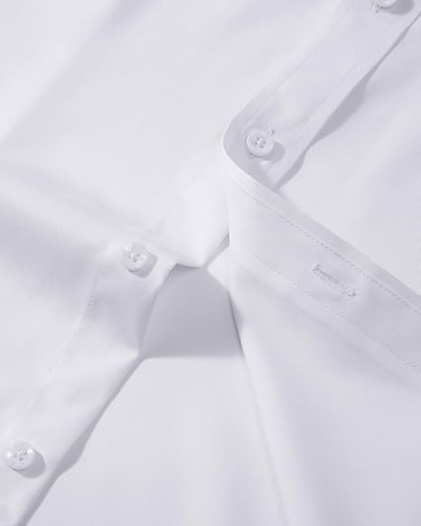Men’s Wrinkle Free Dress Shirts Regular Fit Long Sleeve Non Iron Business Casual Wedding Stretch Button Down Shirt